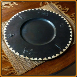 Sous-assiette ronde bord raphia - Art de Madagascar