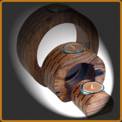 Bougeoir Triptyque Bois - Art de Madagascar
