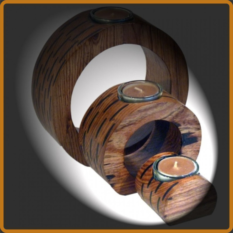 Bougeoir Triptyque Bois - Art de Madagascar