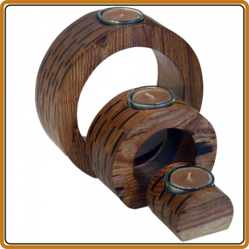 Bougeoir Triptyque Bois - Art de Madagascar