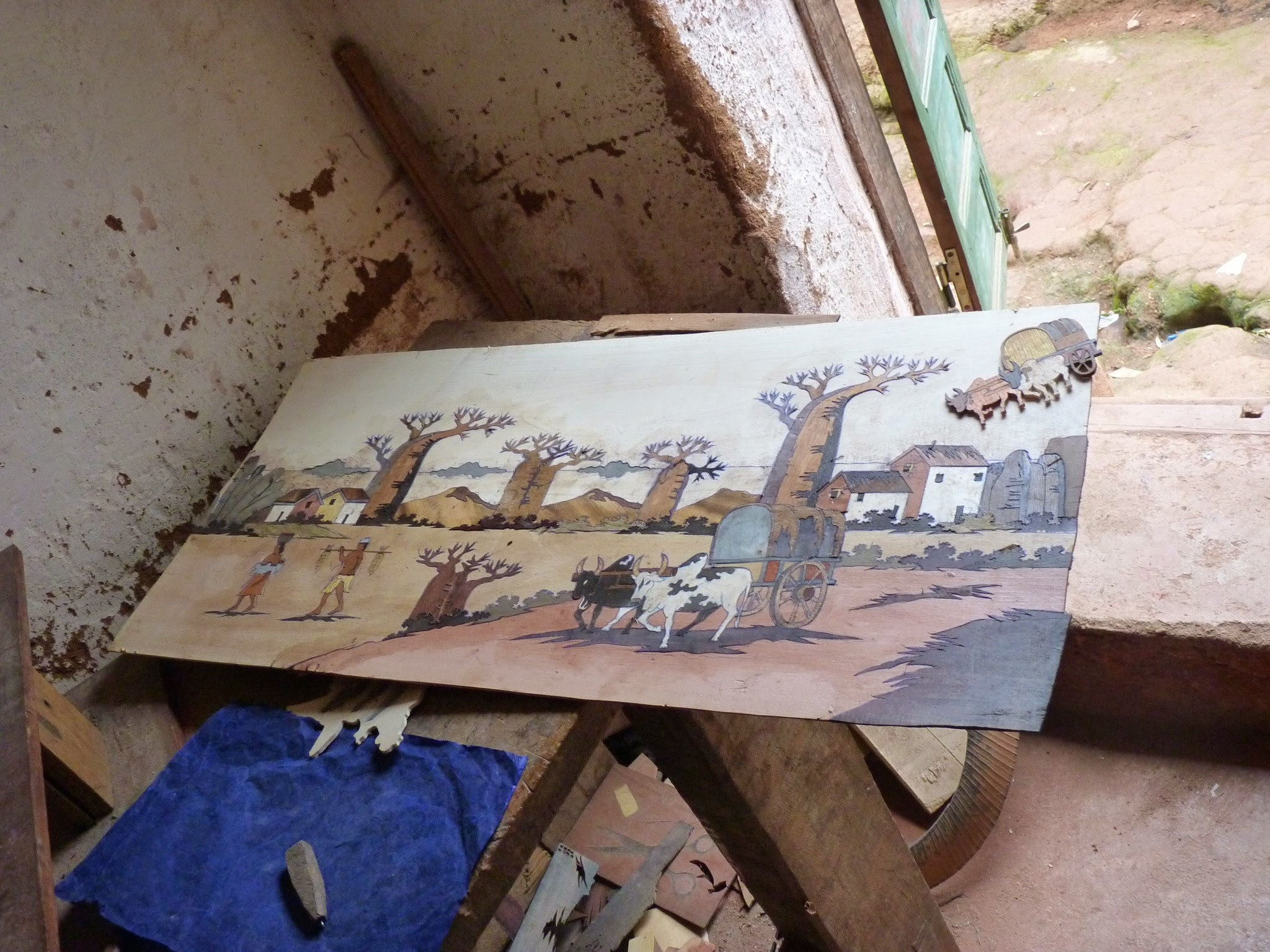 Marquetterie - Oeuvre en cours - Art de Madagascar
